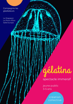 "gélatina " spectacle immersif art plastique et musique. Pour 4 interprètes. DIFFUSION SCOLAIRES 3-5 ans, TOUT PUBLIC dès 18 mois. DIFFUSION 2022 Le Point d'Eau Scènes d'Ostwald.